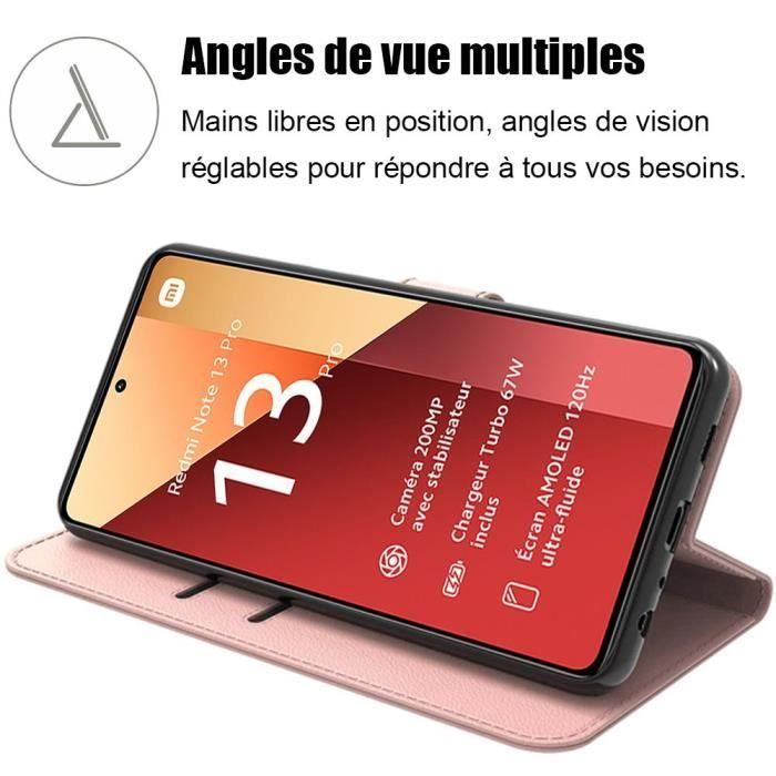 Coque pour Xiaomi - Redmi Note 13 Pro 4G - Anti-Rayures - Antichoc - Synthécuir Souple - Rose