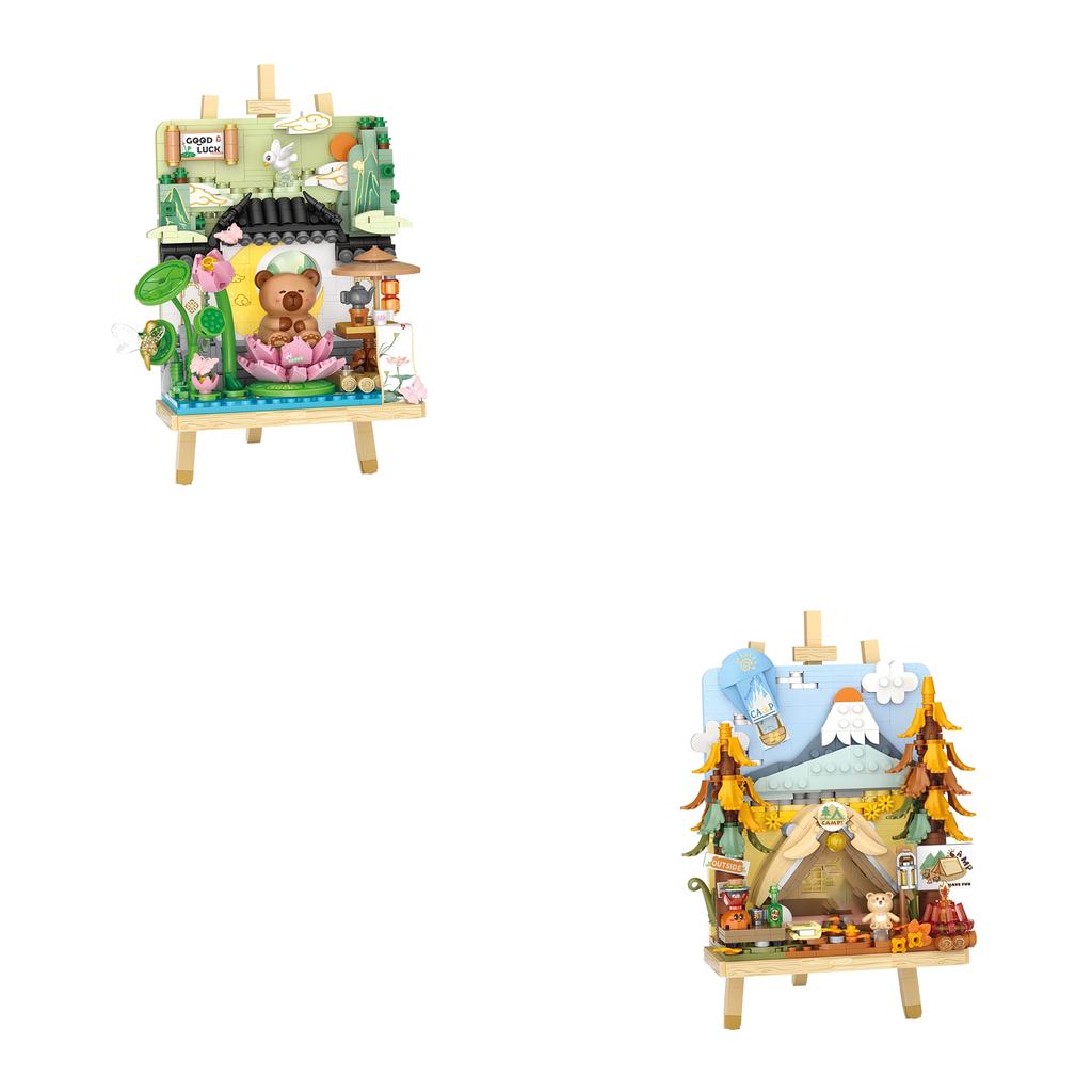 Loz Street Scene Series Architectural Model 3D Drawing Building Blocks Set Model Assembly Toy Ornament Kids Birthday Gift
