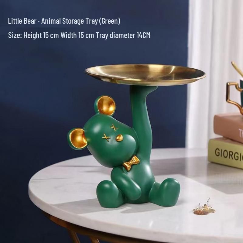 Hani Light Luxury Bear Key Tray for Living Room or Office