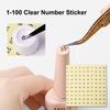 3Sheets 1-100 Clear Number Sticker Label For Nail Polish Color Gel Varnish Marking Numbering Digital Label Manicure Tool
