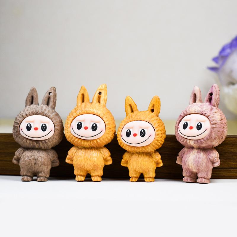 Řezba z masivního dřeva Kreslená Roztomilá Elfí Figurka Panenka Stolní Rukojeť Řemeslná Ozdoba