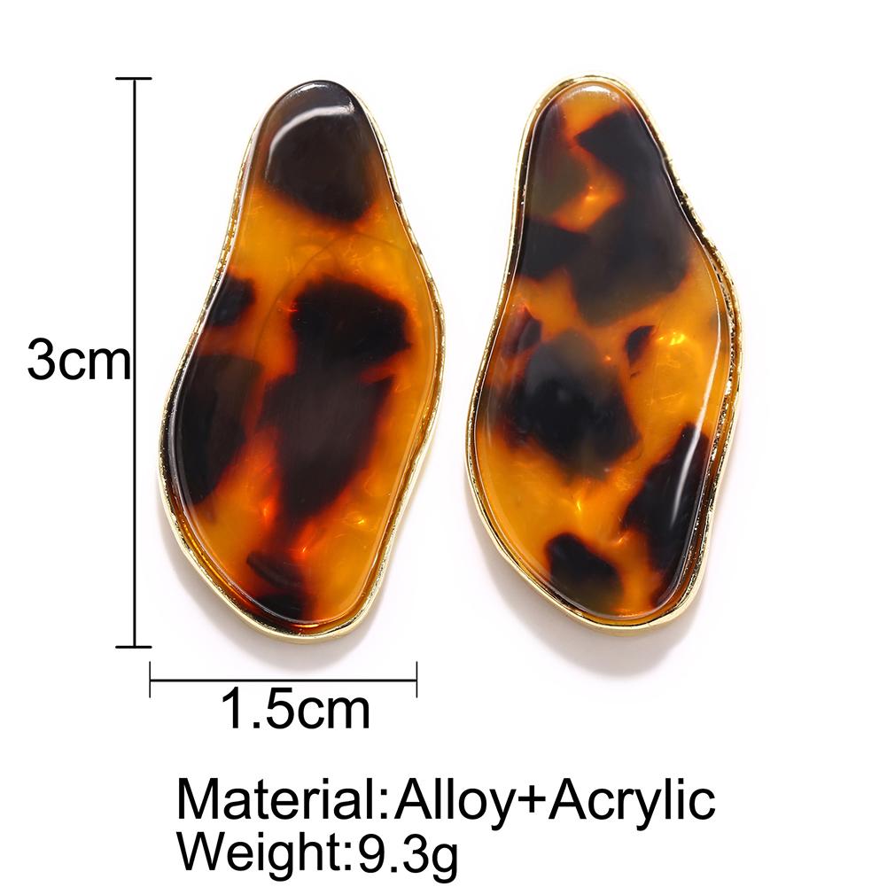 Damen Retro Punk Unregelmäßiger Stil Acryl Leopardenmuster Ohrringe