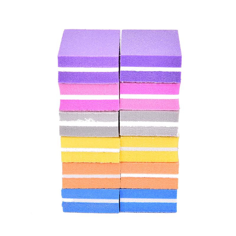 20Pcs Square Nail Sanding Sponge Buffers File Grinding Polishing Manicure Tools