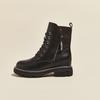 Autumn leather Martin boots women's side zipper women's leather boots thick-soled inner height-increasing casual shoes