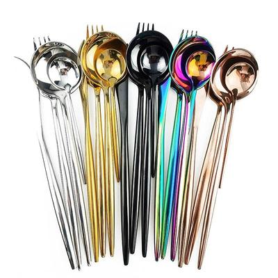 4 stücke Gold Geschirr Set Regenbogen Messer Gabel Löffel Geschirr 304 Edelstahl Besteck Set Küche Besteck Geschirr Set
