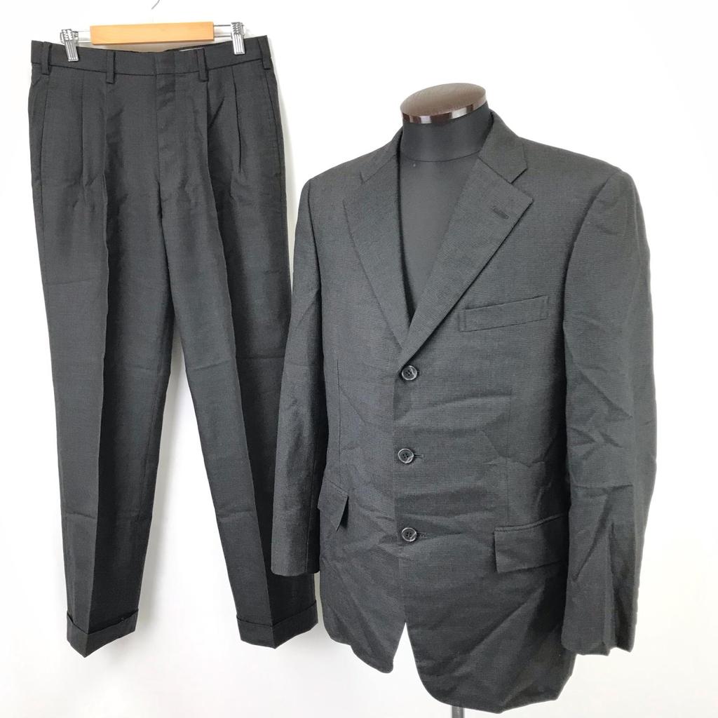 NEWYORKER Fall Winter Suit Men’s YA5 M-L Dark Gray Full Lined Single Jacket Set Up(USED)