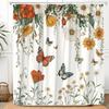 Floral Butterfly Shower Curtain Vintage Flower Rustic Farmhouse Wildflowers Green Leaves Botanical Boho Floral Vine Retro Plant