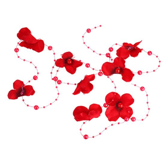 

Женская мода цветы искусственный жемчуг бусины украшения для волос головной убор свадебный аксессуар для волос красный