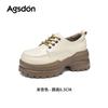 Augustine platform autumn and winter new muffin black British style small leather shoes velvet single shoes