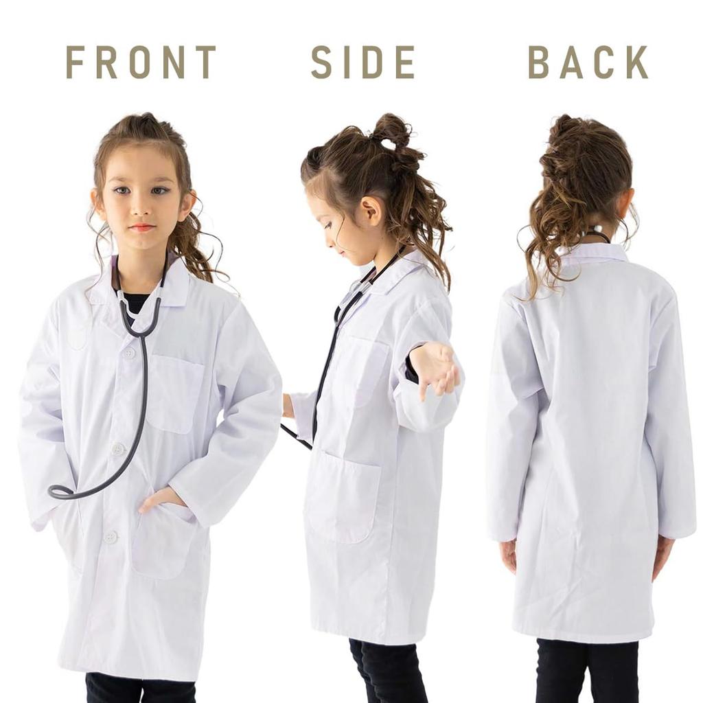 monoii Stethoscope Set, Doctor Play Costume, Kids' Doctor Costume, White Coat, Halloween Costume, Doctor Costume, Scientist Costume, Realistic Doctor