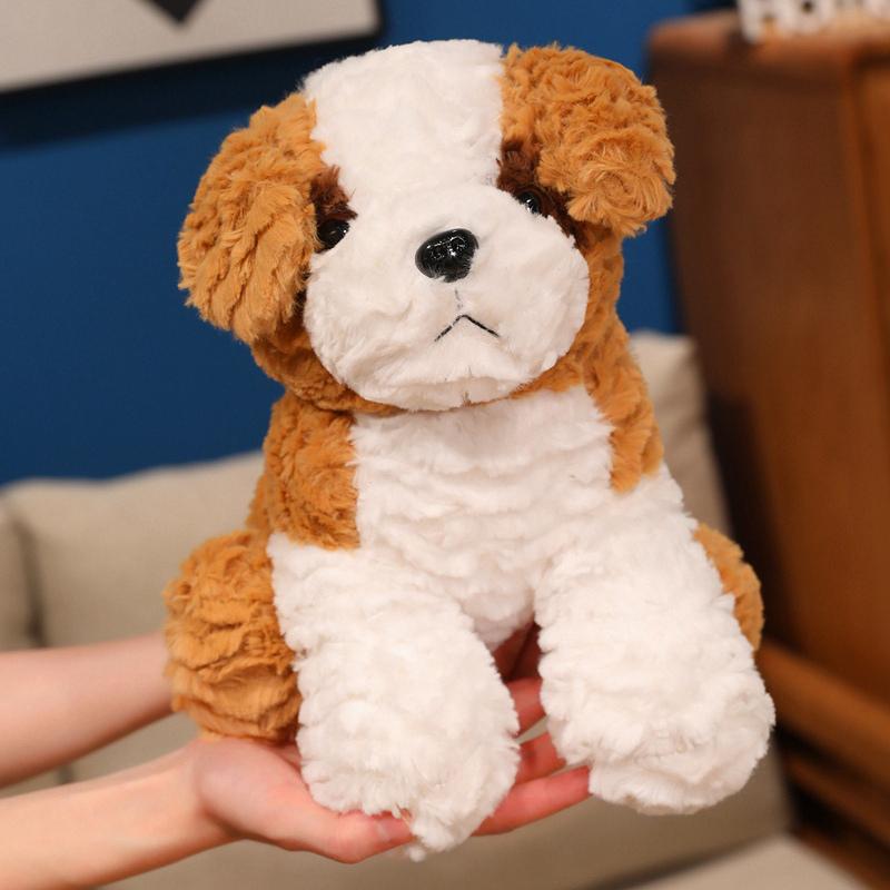 26CM Simulated Dog Plush Toys Soft Stuffed Cartoon Animal Puppy Dog Doll Lifelike Brown Saint Bernard Husky Teddy Accompany Toy