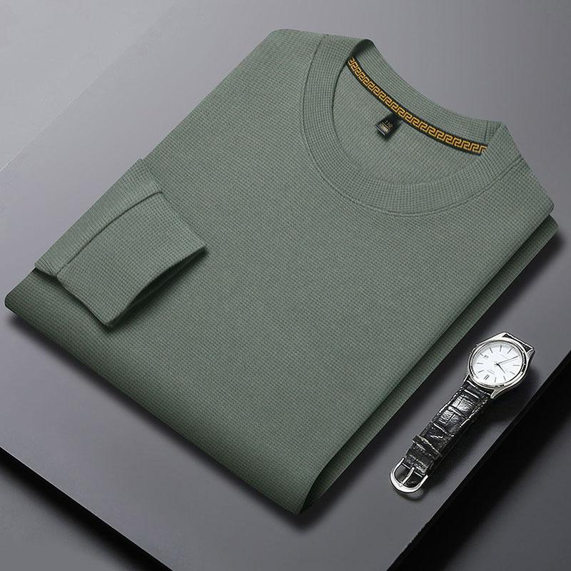 Tröja Höst Ny Tunn Rund Hals Långärmad T-shirt Enfärgad Herr Underskjorta Herrtopp