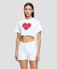 Lebenjamin (W.) Crop Top 016 White Crop Tee 016 White