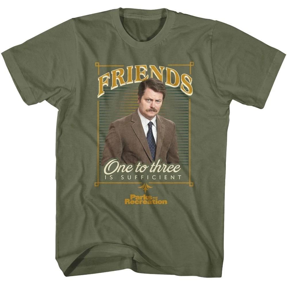 Parks and Recreation Ron has Sufficient Friends Men s T Shirt 2XL