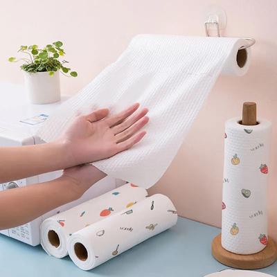 1 Roll Reusable Lazy Rag Towel Kitchen Rag Organic Dish Towel Pattern Random