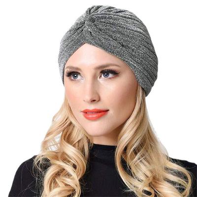 Polyester Fabric Silk Indian Hat Golden Bright Hat Muslim Headband Turban