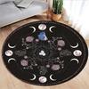 Bohemian Star Moon Printed Round Carpet Plant Butterfly Tarot Moon Phase Flower Round Rug Witchcraft Astrology Round Mat