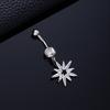 Piercing per Ombelico Microstone Chiodi per Ombelico Vento Farfalla Amore Anello per Ombelico Stella Luna Fiore Femminile Fibbia per Ombelico