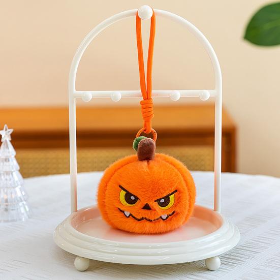 Funny Pumpkin Gifts Halloween Plush Keychain, Cute Spooky Stuffed Toy Pendant for Bag Keychain Keys, Soft Mini Doll Hanging Ornament Festival