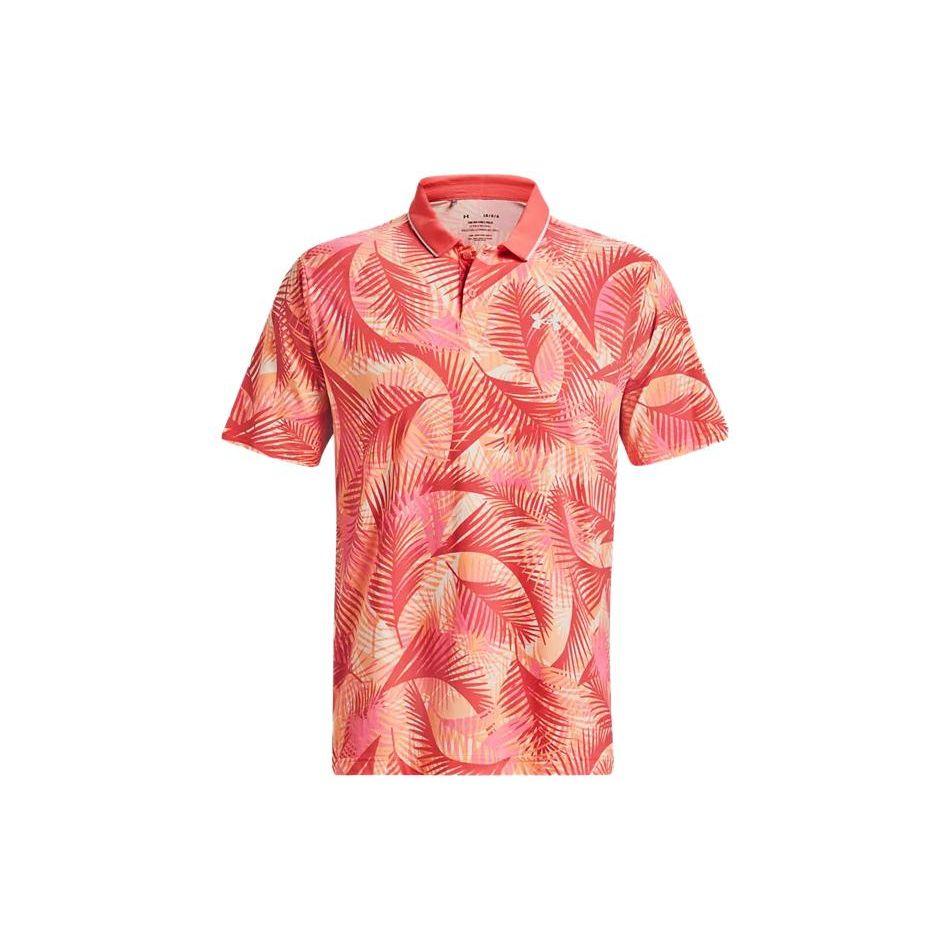 

Under Armour Patterned Casual Short Sleeve Polo Shirt Men tops Pink 1377367-683 XL