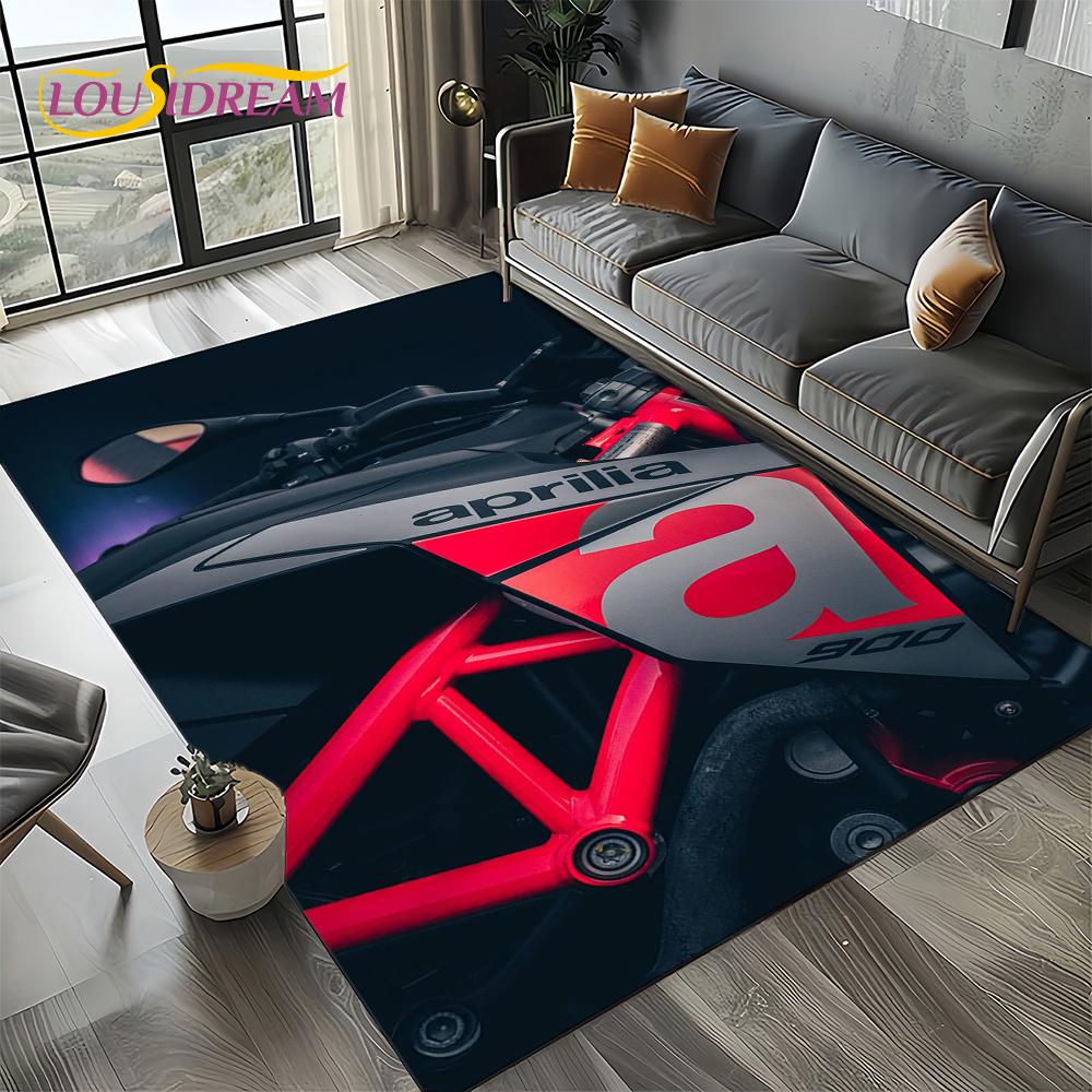 2025 Aprilia Racing Car Logo Motorcycle Carpet Rug for Bedroom Living Room Home Sofa Decoration,kids Play Decor Floor Mat Gift