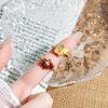 Red Yellow Enamel Zircon Inlaid Open Ring New Chinese Guochao Style Niche Personality Adjustable Ring Trend Decorative Jewelry