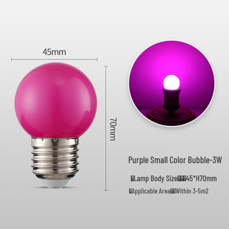 LED Color E27 Screw Base Night Light Bulb - Romantic Room Decoration, Bedroom Universal Type