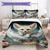 Cute Animal Pattern Bedding Uilt Set Uilt Cover Pillowcase Home Decoration Birthday Gift (1 * Duvet Cover + 2 * Pillowcase Without Core)30