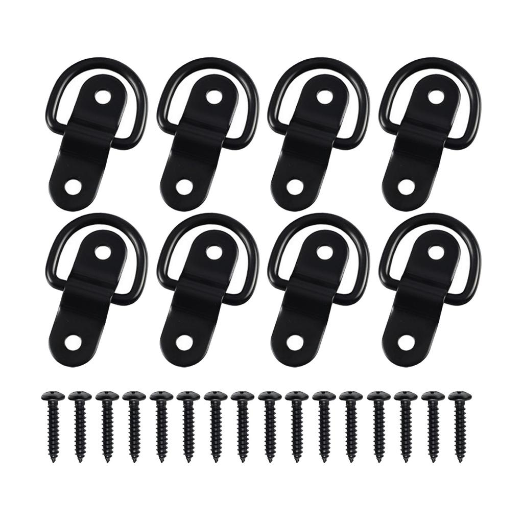 Steel D Rings Lashing Eyelets Heavy Duty Rustproof Assembly Rings For Truck Boat RV ATV Garage Installation With Screws