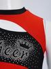 Girls Dance Crop Top and Skirt Set Sleeveless Rhinestone Design Side Slit Cheerleading Costume