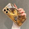 Cool Golden Dragon Tiger Pattern Metallic Paint Glass Phone Case For iPhone 17 16 15 14 13 12 11 Pro Max 14 Plus 17Air 16E Cover