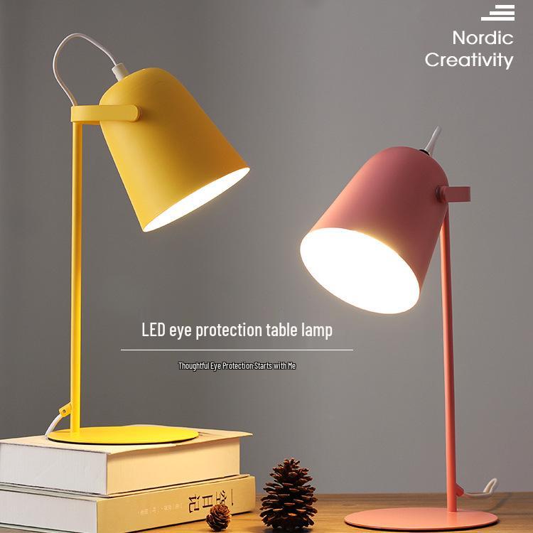 Nordic Macaron-Colored LED Desk Lamp - Eye-Protecting, Dorm-Ready for Students