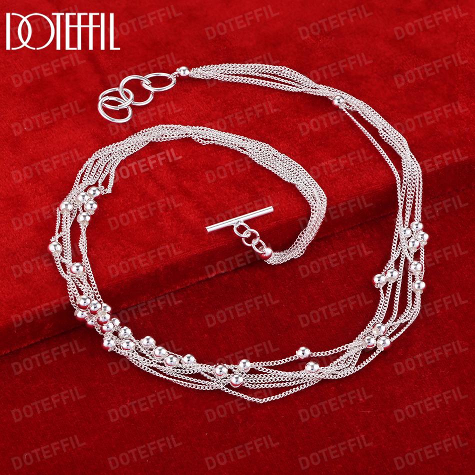 925 Sterling Sølv Lite Perle Drue Halskjede Mote Bryllupssmykker