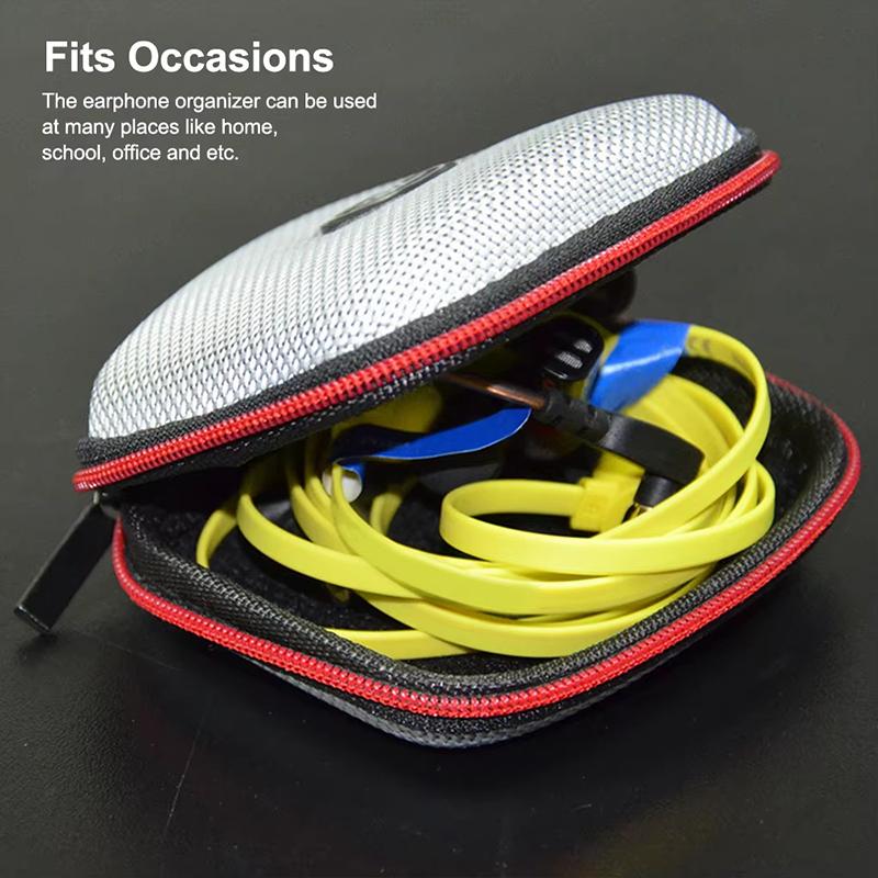 Borsa Porta Auricolari KZ Scatola Quadrata/Ovale per Cuffie Custodia per Auricolari da Viaggio Interno Esterno Accessori Con Cerniera