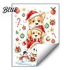 Watercolor Puppy Wall Stickers Christmas Decals, Stacked Dogs Stickers, Self‑Adhesive PVC Xmas Cute for Nursery Bedroom Living Room Home Holiday