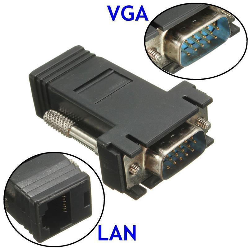 VGA to RJ45 Network Extender: Analog Signal Transmission Adapter for 15-Pin VGA Port