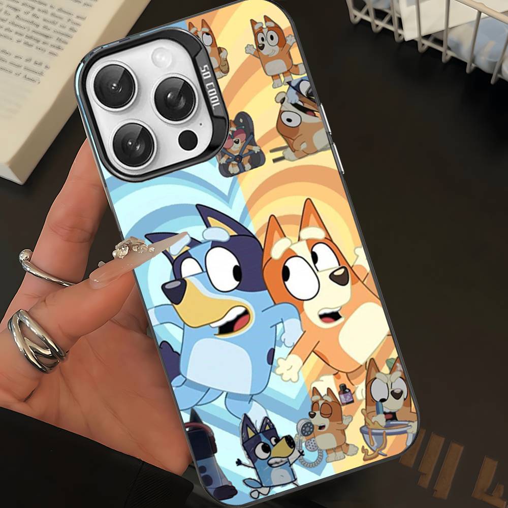 Cartoon Dog B-Blueys Phone Case For iPhone 16 15 14 13 12 11 Pro Max Matte Shockproof Back Anti Fall Matte Cover