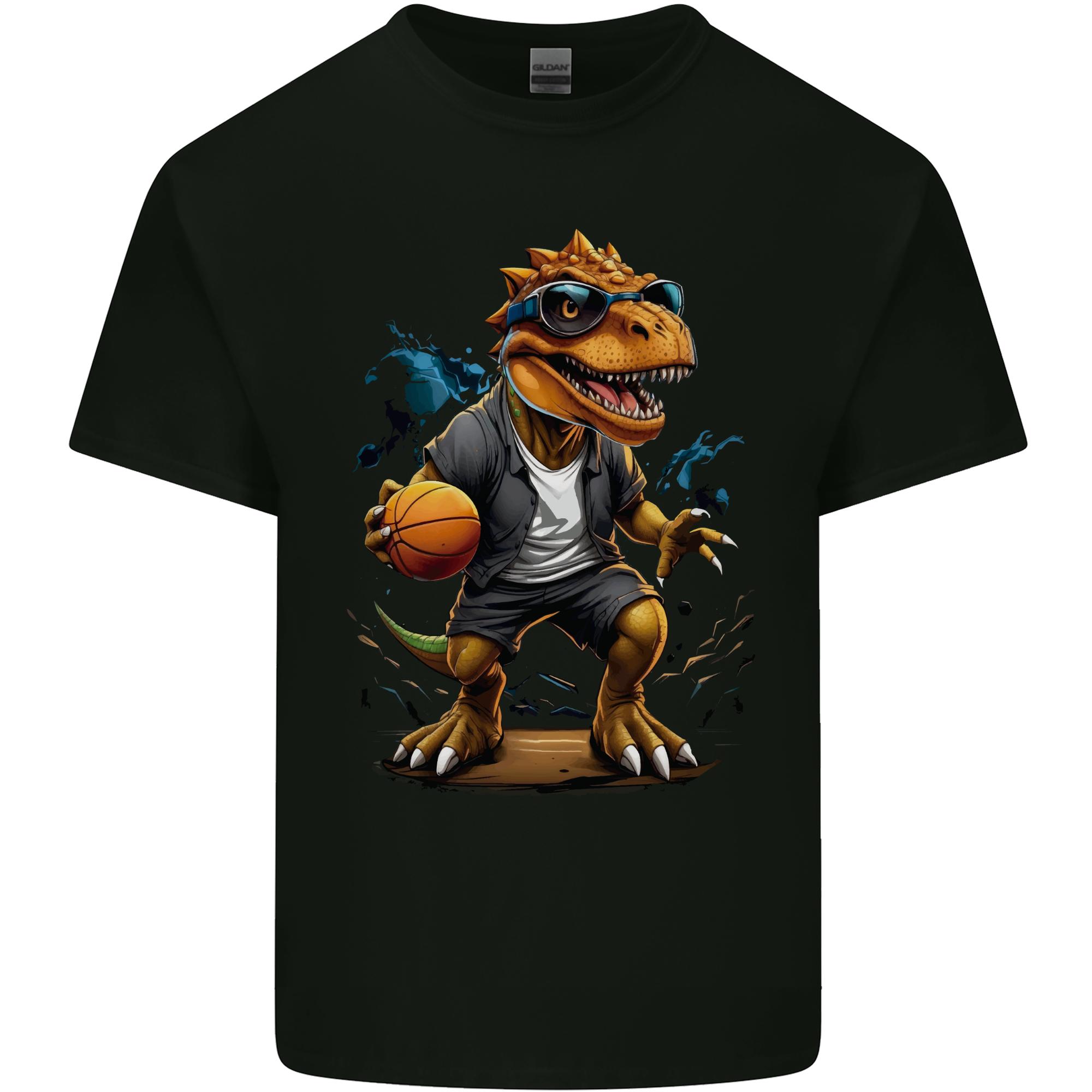 Basketball TRex Dinosaur Unisexs Light Cotton TShirt S