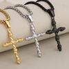 Religious Jesus Cross Necklace for Men Stainless Steel Twisted Crucifix Pendant Box Chains Fashion Jewelry