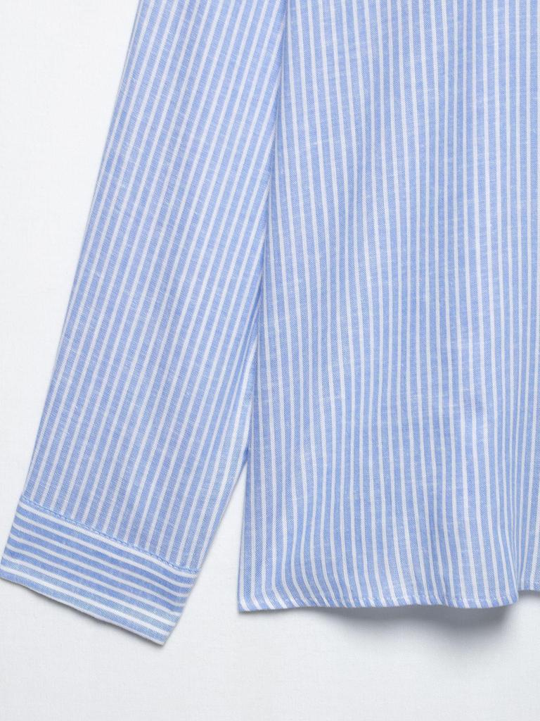 TAOP&ZA Spring/Summer Women's Striped Linen Blend Shirt