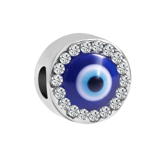 

925 пробы стерлингового серебра синие сверкающие звезды демонические глаза циркониевые бусины подходят для оригинального браслета с подвесками бусины изготовление ювелирных изделий
