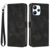 Leather Protective Cover for Xiaomi Redmi 12 4G,Triangle Imprint Wallet Stand Phone Case with Strap
