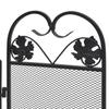 Vidaxl 3-Panel Fireplace Screen, Metal, Black