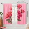 2 Stück, 2D-Flachdruck Vorhänge & Fensterdekoration Illustration Rosa Rosenstrauß Vielseitiger Polyesterstoff (ohne Stange) Zimmer