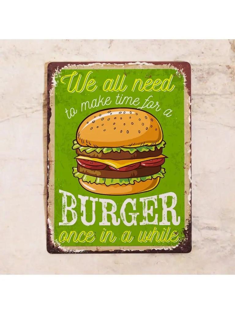 Love Pizza Tin Sign 20x30cm, Retro Diner Wall Art Decor