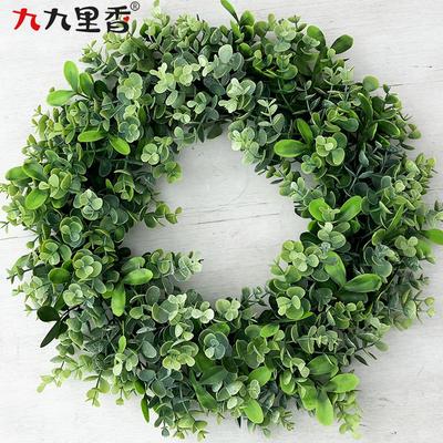 Large Artificial Wreath Door Decoration Pastoral Eucalyptus Wreath American Decorative Pendant Wreath Grass Wreath