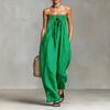 Solid Women Jumpsuits For Spring Summer Sleeveless Slash Neck Loose Fashion Streetwear Overalls Wide Leg Pants Trousers 2026