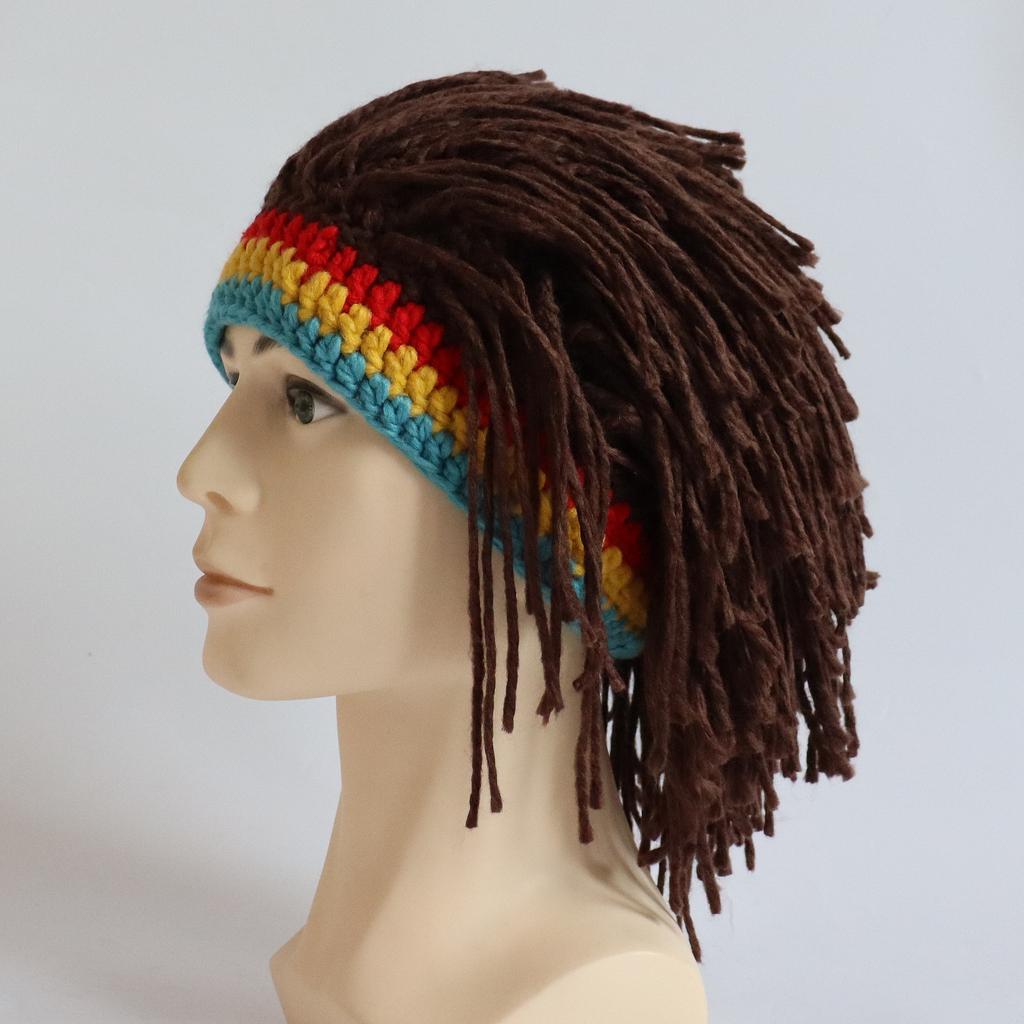 Dreadlocks New Creative Wig Hat Colored Beard Straw Madman Hat Men's and Women's Adult Stage Wool Hat