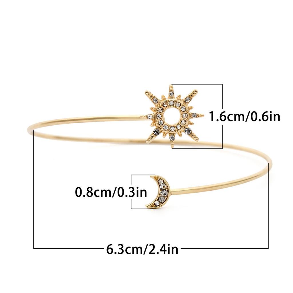 Elegant Sun Moon Arm Bracelet Simple Personalized Jewelry for Women Sister Mom Bangle Armlet