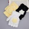 Coral Velvet Warm Gloves Cute Star Flip Gloves New Student Gloves Autumn and Winter